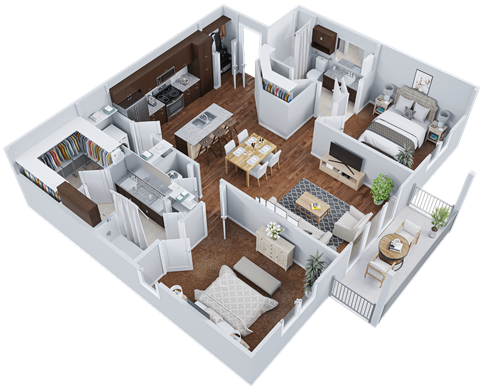 a floor plan of a house with a bedroom and a living room